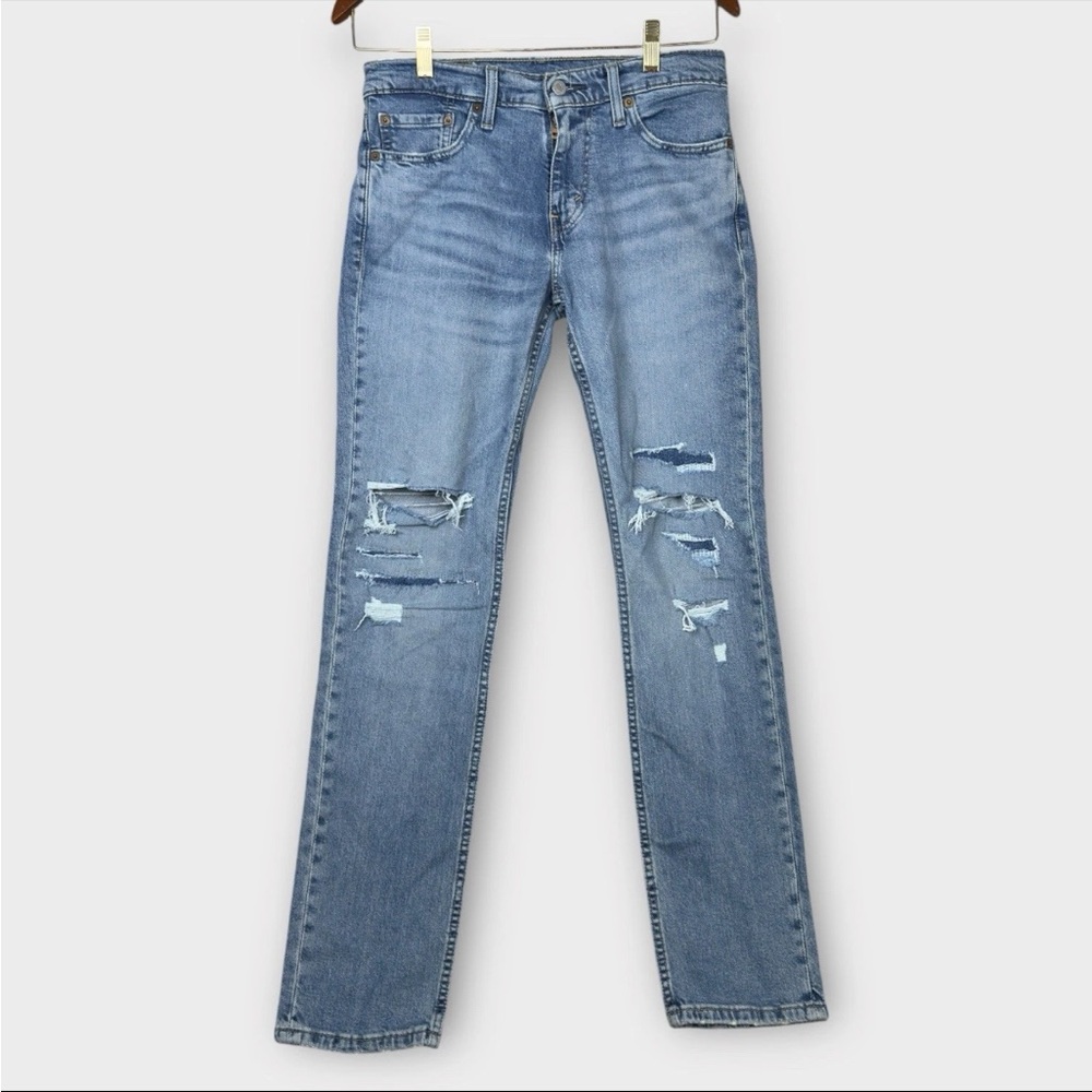 Levis Jeans 511 Better Days Slim Straight Trucker Distressed Grunge Mens 29x32